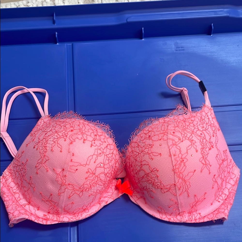 Victoria secret lace very sexy Lace Embroidered Pink Bra